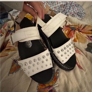 Elegant White Studded Sandals
